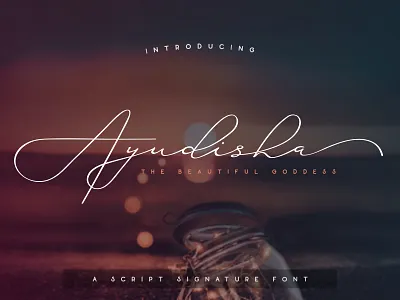 Ayudisha - A script signature font calligraphy font font design font family handwriting script font signature signature font typeface