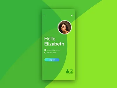 User profile UI colourful green minimal profile ui uiux user user interface user profile userinterface vector