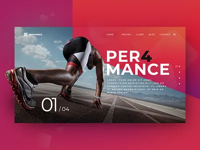 Sport Performance Website adobexd branding clean concept design flat health inspiration madewithadobexd minimal performance running slider sport typography ui ux vector web website