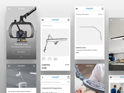 daylightcompany.com - Mobile Screens design ecommerce ui ux web website