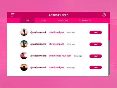 Activity Feed Ui #047 activity activity feed daily 100 challenge dailyui dailyuichallenge design new newtodribbble simple design typography ui ui ux design ui100 ui100days