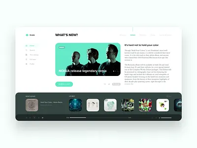 Music App and Portal | Daily UI app card clean dailyui dashboard design desktop detail layout minimal music app pattern player product sketch typography ui ux web website
