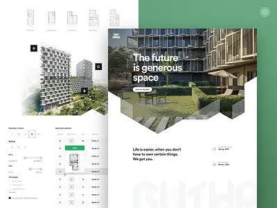 Residential project apartment architecture design developer flats grid housing style ui ux web webdesign
