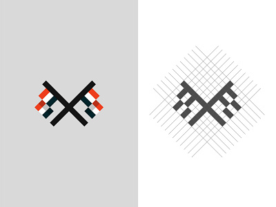 Flags abstract design flags flat geometic grid hungary logo minimal square vector