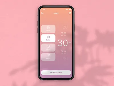 Relax - Concept app app design design free ios iphone mobile relax sketch ui ux xd