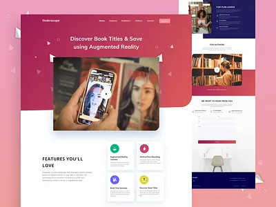 Book publisher landing page adobe xd book book cover branding card design flat interface landingpage minimal new prelaunching publisher trending typography ui ux vector web website