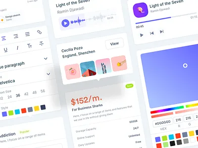 Starter Kit activity activity feed audio audio player color picker dashboard gallery music music player pricing track ui kit