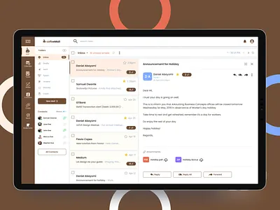 Coffeemail - A new look at mailing for the web animation app branding dahnteyy design gif icon identity illustrator interaction interaction design logo typography ui ux vector web website