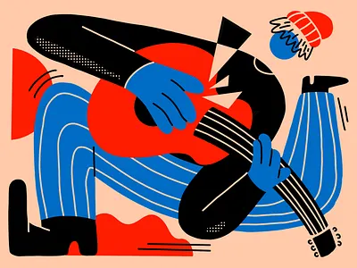 Strummin character colors illustration procreate vector