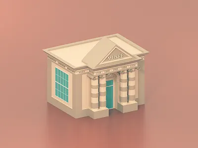 Little Museum 3d architecture illustration isometric lowpoly lowpolyart minimalist museum