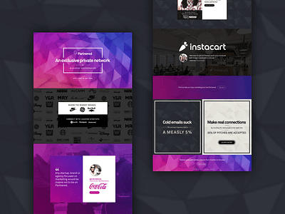 Partnered home landing page b2b colorful enterprise landing marketing polygons sketch startup startups technology testimonial ui ui ux ui design uiux walkthrough web web design website ycombinator