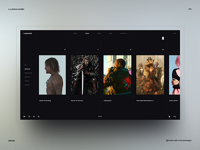 Lusaxweb works clean dark design desktop gallery interaction interface landing minimal portfolio ui uiux design ux web webdesign website