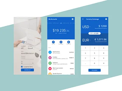 Financial App angular bank app clean design codegen design financial app flat design indigo.design material design money app money management ui ux