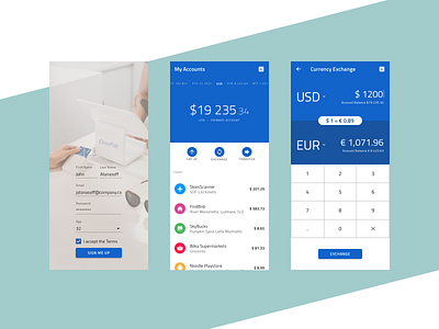 Financial App angular bank app clean design codegen design financial app flat design indigo.design material design money app money management ui ux