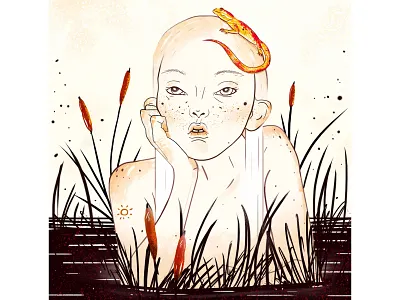 Marsh nymph girl illustration nymph