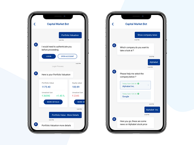 Capital Markets ChatBot ai app design chat bot market product design ui design uxui