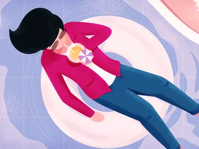 How to prepare your business for the holiday season blog business design flat design floating freshworks holiday illustration relaxing stipple swimmingpool vector water work