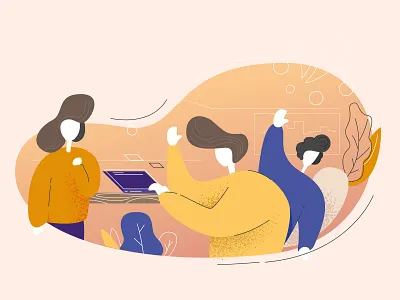 Say Hello! - Illustration branding brush business colorful colour colours design dribbble flat design flat illustration gradient graphicdesign illustration illustrator logo minimalist office people work working