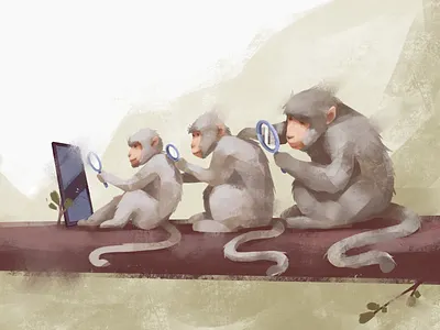 Search Usability Illustration animals app design blog illustration character design design studio digital art digital painting graphic design illustration interaction mobile monkey procreate search ui user experience ux web web design