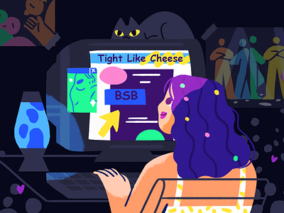 Fangirl for The Atlantic 👩🏻‍💻 2000s 90s atlantic character design editorial flat girl illustration product