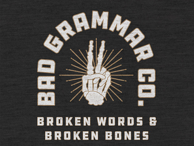 Broken Words badge bones dark ddc deuce draplin hand logo peace retro rustic skeleton skull tshirt typography vintage