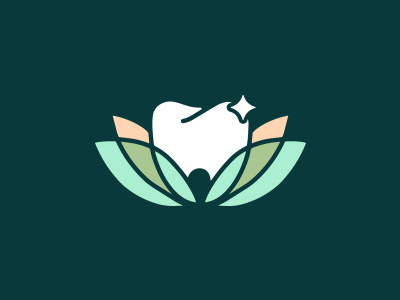 Serenity Dentistry calm dental dental logo eco flower lotus flower orthodontics serenity tooth