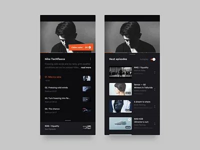 Video browsing app applications brandnew browser dailyui dark dark app details episode interface ios mobile ui simple video video browsing youtube