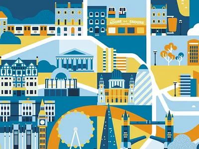 London map details design illustration infographic london map