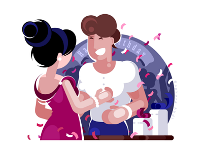 Birthday design gift illustration ui ux