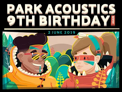 Park Acoustics 9th Birthday adobe art branding design draw dribbble electric fun graphicdesign illustration illustrator logo pen photoshop pringles typography vector wacom
