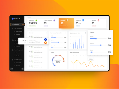 Insurance Dashboard black dashboad dashboard ui data gradient color orange ui ux