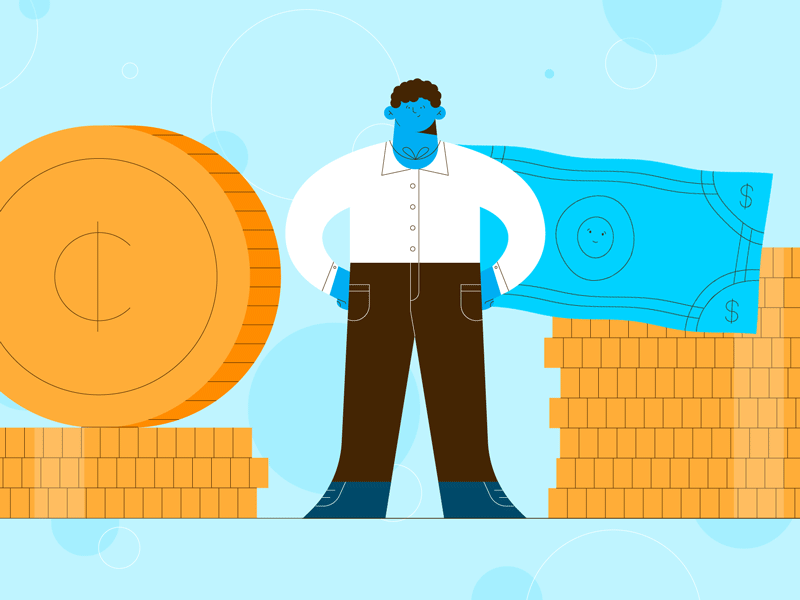 Moneyman character character animation design finances illustration man money stylized superhero