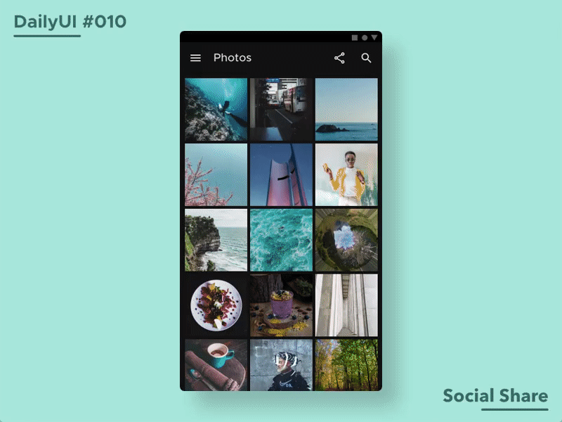 DailyUI #010 adobexd albums dailyui design social share