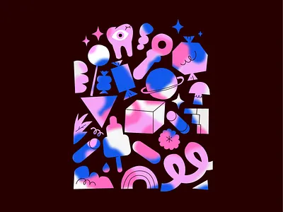 Random Candy abstract candy funky illustration mushroom nature patswerk pattern poster psychedelic random stack texture textures vector