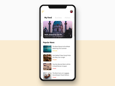 Newspaper app app appdesign card clean dailyui design mobile news newsletter ui uidesign ux