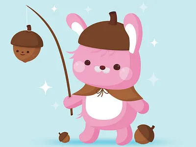 Nutty Walk animal animals character design critter critters cute illustration kawaii vector