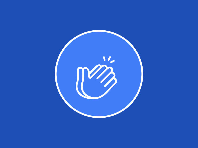 Clap animation applaud clap icon interaction like ui vector