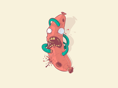 WORMS! alien art art direction artwork character color creature design drawing drawings hot dog illustration ipad pro line work monster pro create strange folks summer
