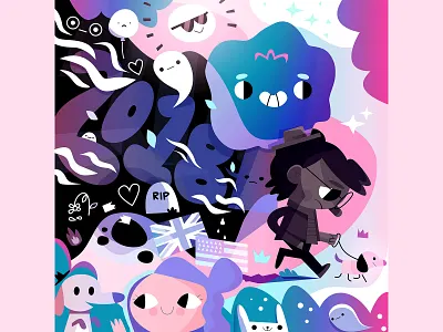 It follows you wherever you go... change character character design design diary dog dog walking hardship illustration mentalhealth mourning sad sad face sadness vector