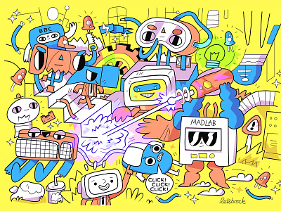 MadLab art art direction branding character character design cute design funny games good vibes illustration illustrator madlab manchester pep positivity vector