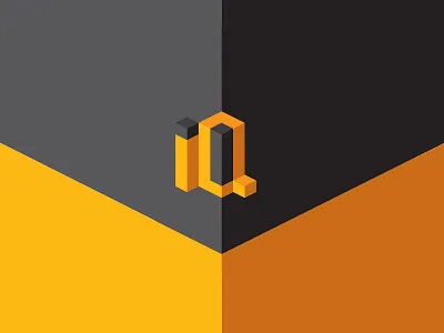 IQ letters logo 3d buy design forsale iq isometry letters logo logotype online ready sale unique