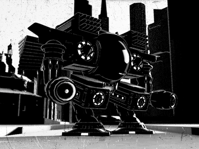Mech Textured 3d blackandwhite c4d cinema 4d comic mech mecha robot space