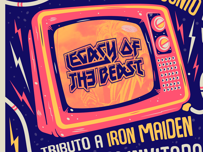 TV glitch - Iron Maiden 80s 90s diseño españa flat flat art glitch art glitchart iconos ilustración iron maiden metallica plano television tv vector vectors venezuela