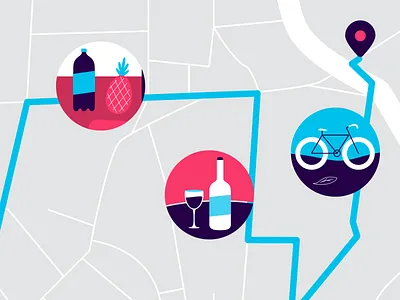 this way app gps illustration map product vector way