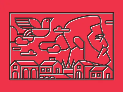 Communitybuilder beard clouds community dove house line offset simple thicklines