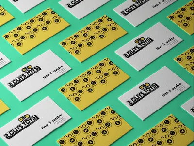 Business Cards: 2GuysToys & More animation app brand brand identity branding branding and identity calligraphy design flat 2d geometric flat art graphic art graphic pattern illustration pattern pattern design poster art procreate stationery typography vector
