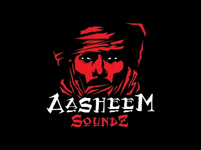 Aasheem Soundz africa concept illustration logo mark red