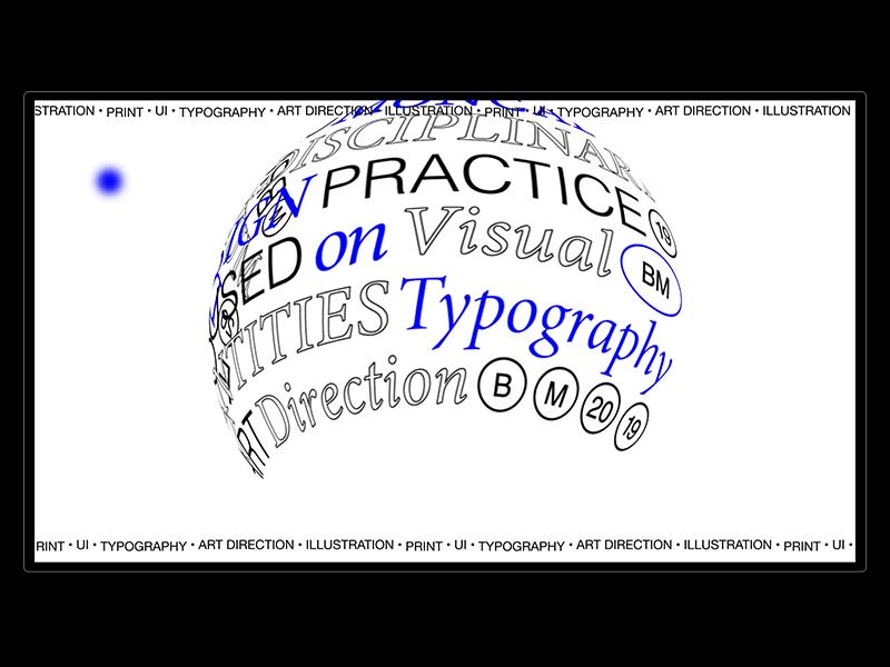 BM19 - Portfolio Concept animation brutalism brutalist concept creative coding interactive portfolio typography ui webdesign