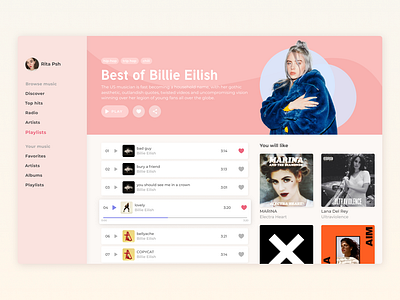 Daily UI #009: Music Player app artist design music player ui ui ux ux design web website
