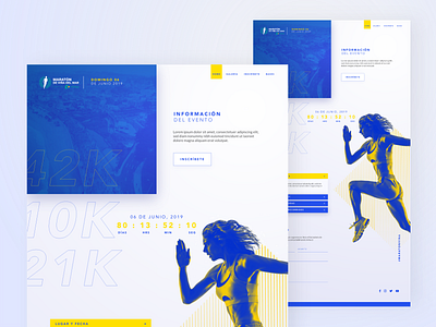 Landing page MDV design event gradient graphic design landing landing page marathon runner running sport ui ux web website